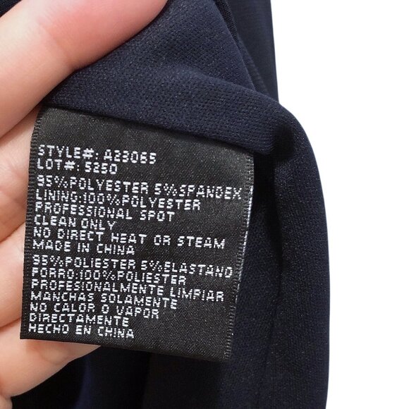 Betsy & Adam Black Gold Trim Pleated Bodice Cutout Waist Sleeveless Long Dress 4 - Picture 10 of 10